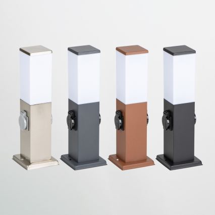 Brilagi - NOVA kültéri lámpa 2 db SCHUKO aljzattal 1xE27/15W/230V 40 cm IP44 barna