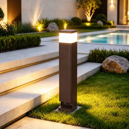 BRILAGI - Kültéri lámpa 2 SCHUKO aljzattal PILLAR 1xG9/11W/230V IP44 barna