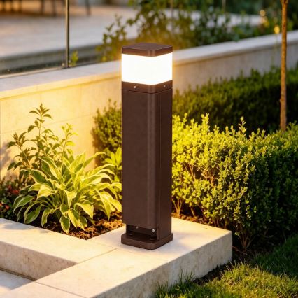 BRILAGI - Kültéri lámpa 2 SCHUKO aljzattal PILLAR 1xG9/11W/230V IP44 barna