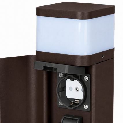 BRILAGI - Kültéri lámpa 2 SCHUKO aljzattal PILLAR 1xG9/11W/230V IP44 barna