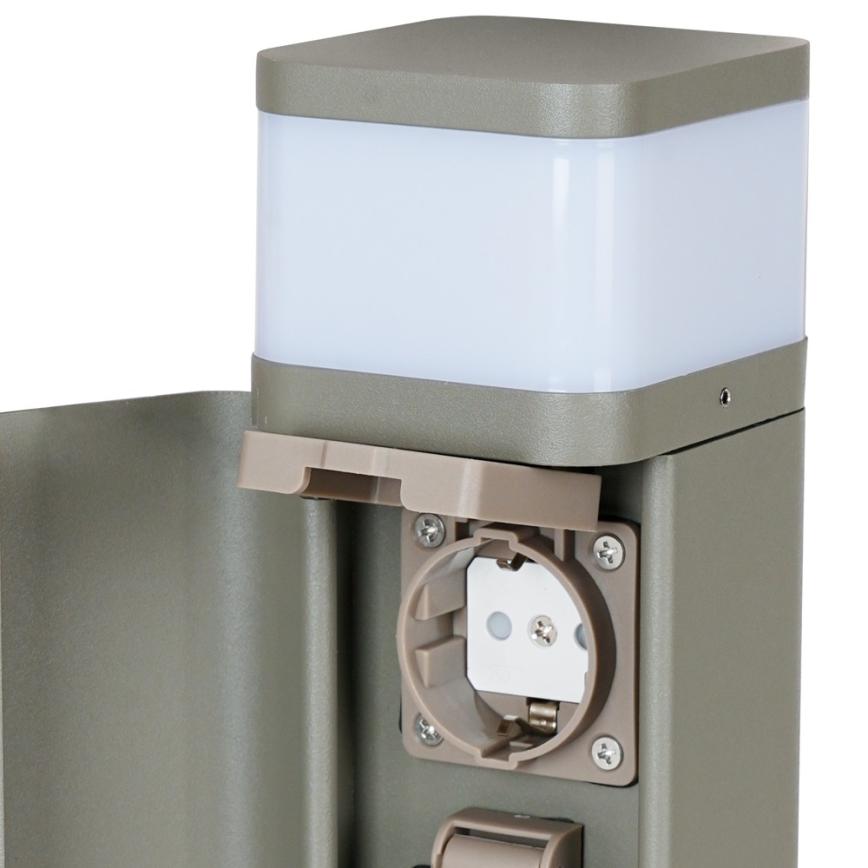 BRILAGI - Kültéri lámpa 2 SCHUKO aljzattal PILLAR 1xG9/11W/230V IP44 szürke