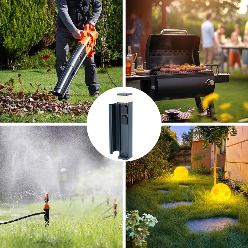 Brilagi - PILLAR kültéri lámpa 2 SCHUKO aljzattal, 1xG9/11W/230V, IP44, antracit