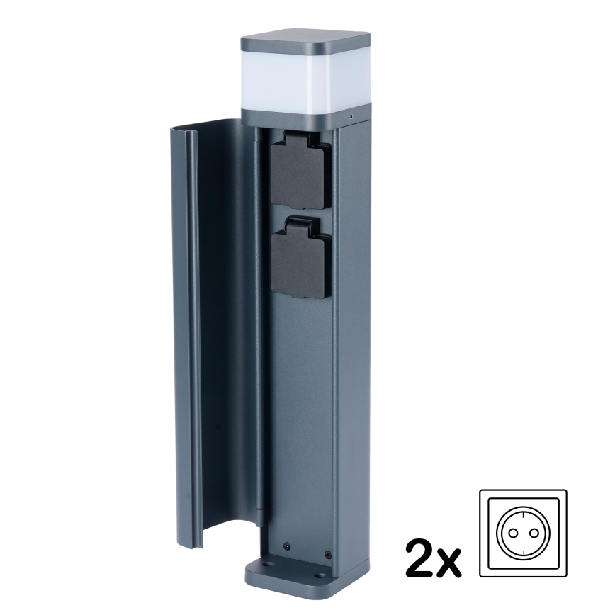 Brilagi - PILLAR kültéri lámpa 2 SCHUKO aljzattal, 1xG9/11W/230V, IP44, antracit