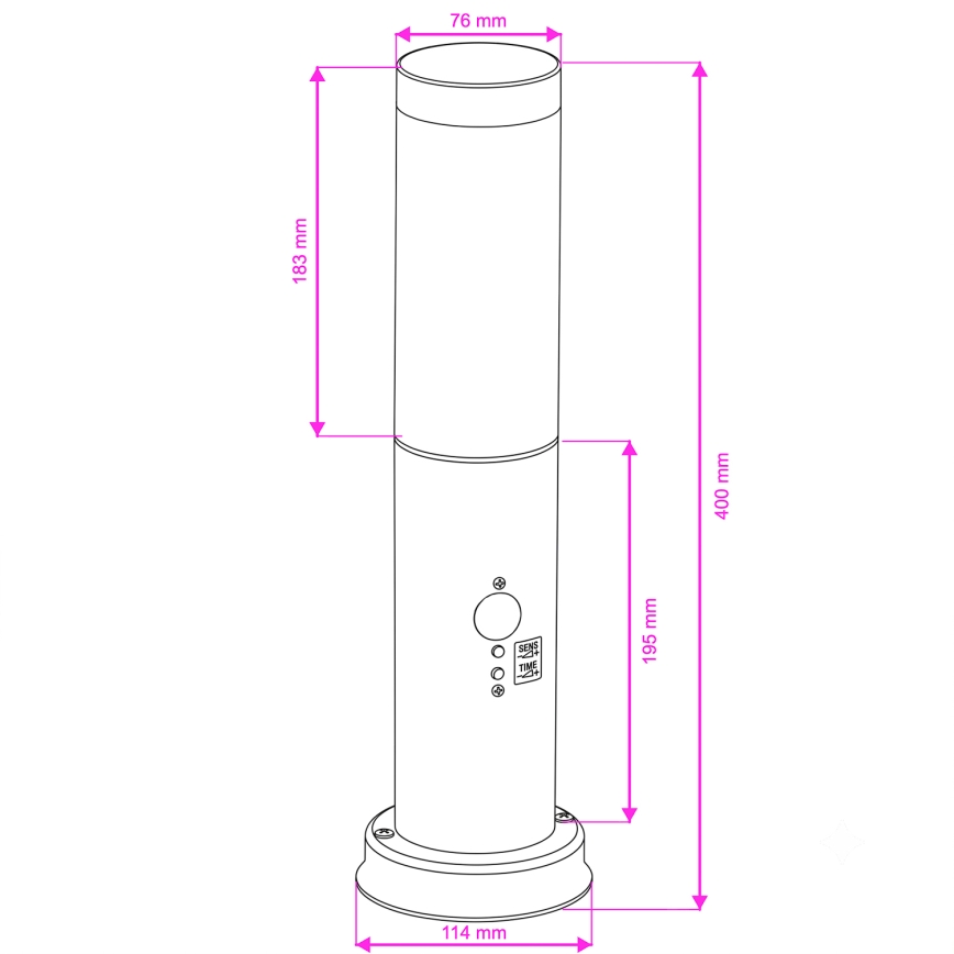 Brilagi - Kültéri lámpa mozgásérzékelővel NOVA 1xE27/15W/230V 40 cm IP44 antracit