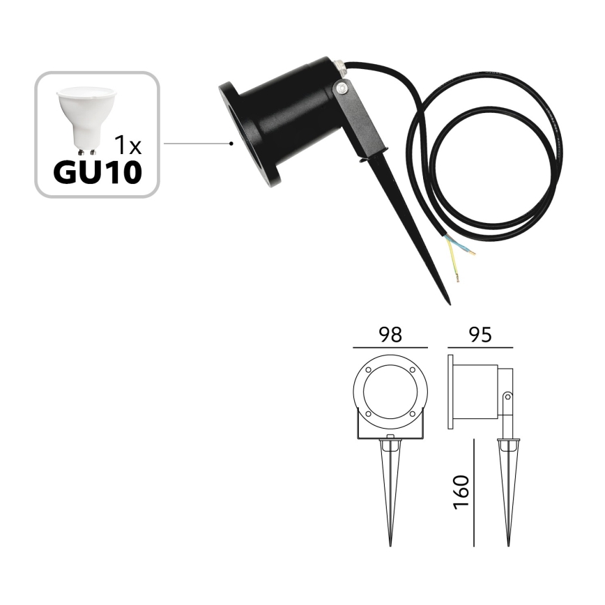 BRILAGI - Kültéri lámpa TERRA 1xGU10/50W/230V IP65 fekete