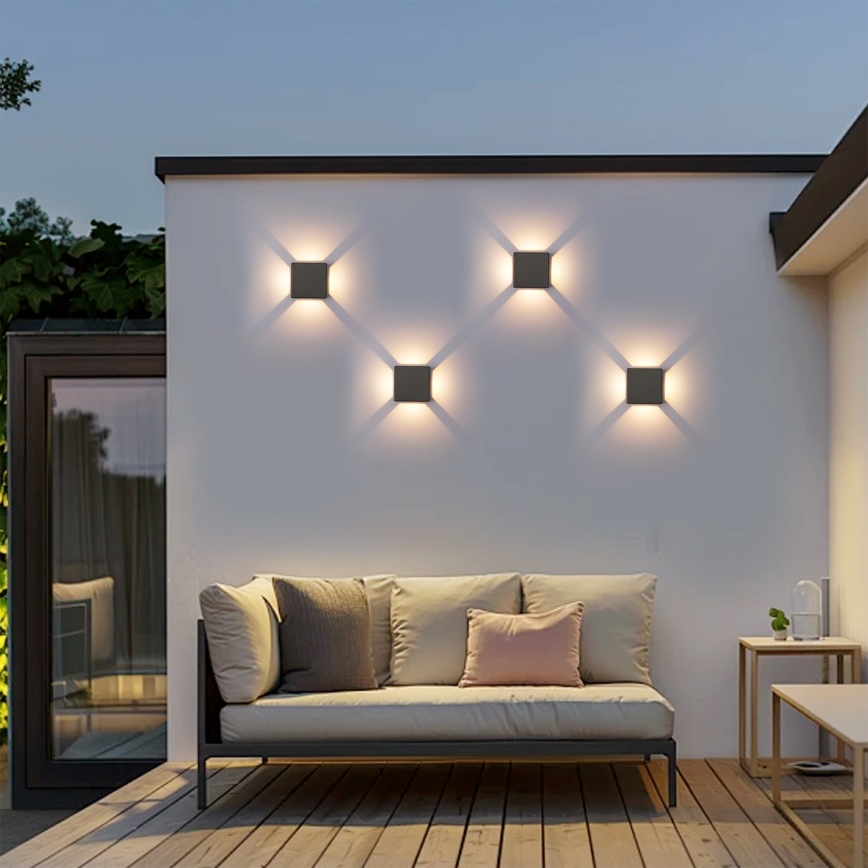 Brilagi - kültéri LED fali lámpa QUADRAY LED/6W/230V antracit IP54