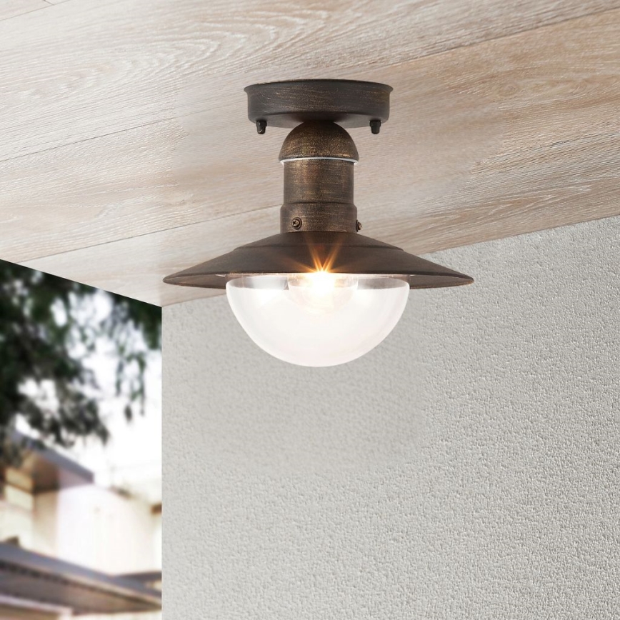 Brilagi - Kültéri mennyezeti lámpa MOLDE 1xE27/60W IP44 bronz/patina
