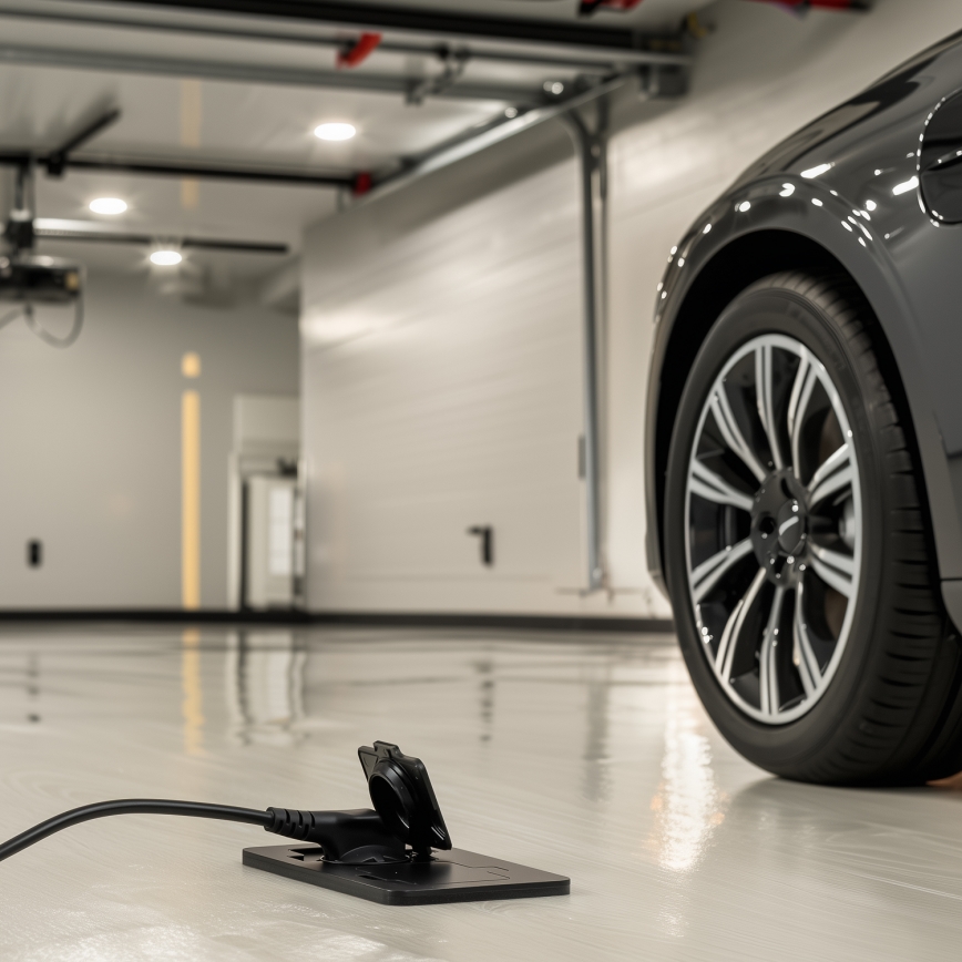 Brilagi - Kültéri padlóba építhető dupla aljzat, IP55, fekete, téglalap alakú