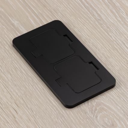 Brilagi - Kültéri padlóba építhető dupla aljzat, IP55, fekete, téglalap alakú