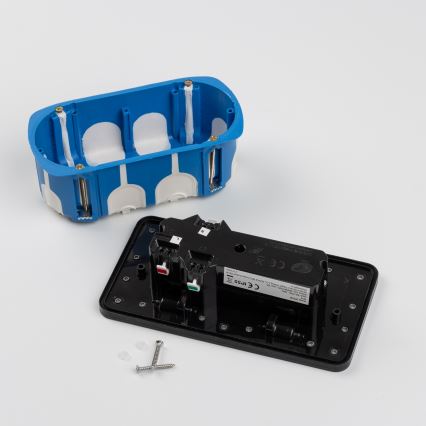 Brilagi - Kültéri padlóba építhető dupla aljzat, IP55, fekete, téglalap alakú