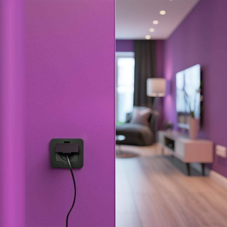 Brilagi - Kültéri padlóba építhető konnektor IP55 fekete téglalap alakú