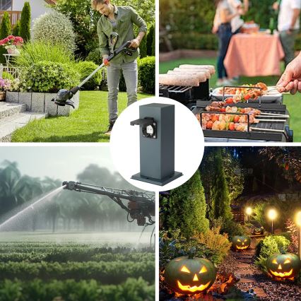 Brilagi - Kültéri konnektoros oszlop PILLAR 1Z SCHUKO 230V IP44 antracit