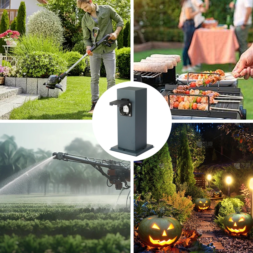 Brilagi - Kültéri konnektoros oszlop PILLAR 1Z SCHUKO 230V IP44 antracit