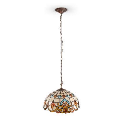 Brilagi - Láncon függő Tiffany-vitrázs csillár MIRABELLA 1xE27/60W/230V Ø 40 cm