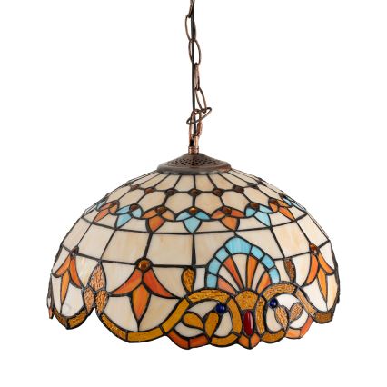 Brilagi - Láncon függő Tiffany-vitrázs csillár MIRABELLA 1xE27/60W/230V Ø 40 cm