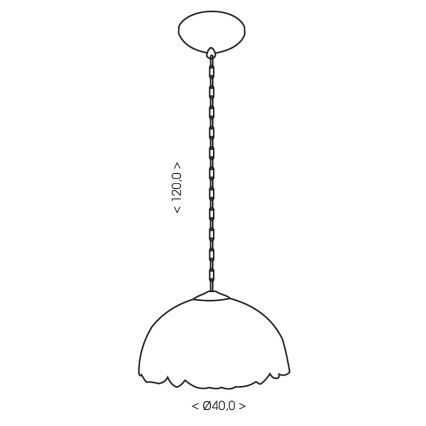 Brilagi - láncon függő Tiffany-vitrázs csillár SIENNA 1xE27/60W/230V átm. 40 cm