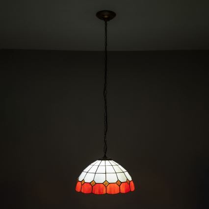Brilagi - láncon függő Tiffany-vitrázs csillár SIENNA 1xE27/60W/230V átm. 40 cm