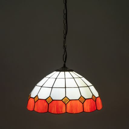 Brilagi - láncon függő Tiffany-vitrázs csillár SIENNA 1xE27/60W/230V átm. 40 cm