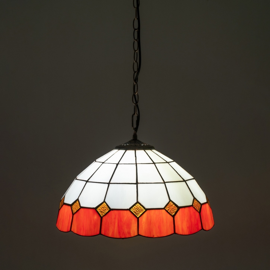 Brilagi - láncon függő Tiffany-vitrázs csillár SIENNA 1xE27/60W/230V átm. 40 cm