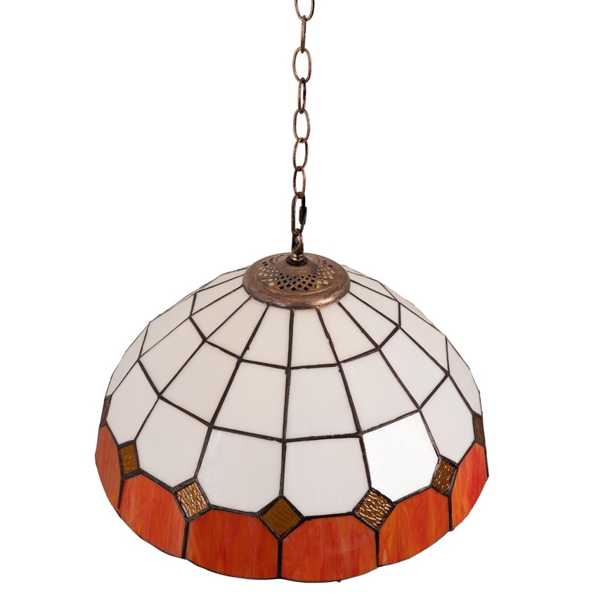 Brilagi - láncon függő Tiffany-vitrázs csillár SIENNA 1xE27/60W/230V átm. 40 cm