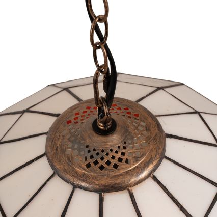 Brilagi - láncon függő Tiffany-vitrázs csillár SIENNA 1xE27/60W/230V átm. 40 cm