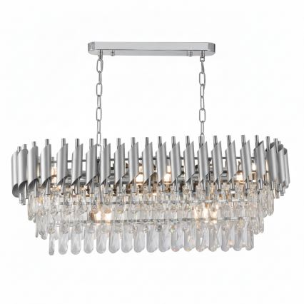 Brilagi - Láncos csillár ECLIPSE 10xE14/10W/230V 78x28 cm ezüstszínű