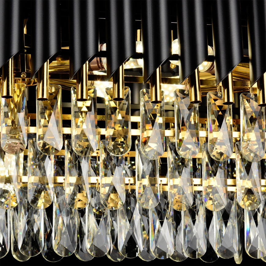 Brilagi - Láncos csillár ECLIPSE 10xE14/10W/230V 78x28 cm fekete/arany