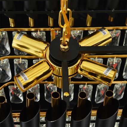 Brilagi - Láncos csillár ECLIPSE 10xE14/10W/230V 78x28 cm fekete/arany