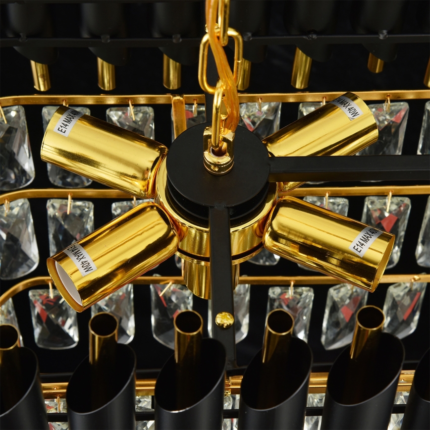 Brilagi - Láncos csillár ECLIPSE 10xE14/10W/230V 78x28 cm fekete/arany