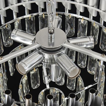 Brilagi - Láncos csillár ECLIPSE 7xE14/10W/230V átm. 48 cm ezüstszínű