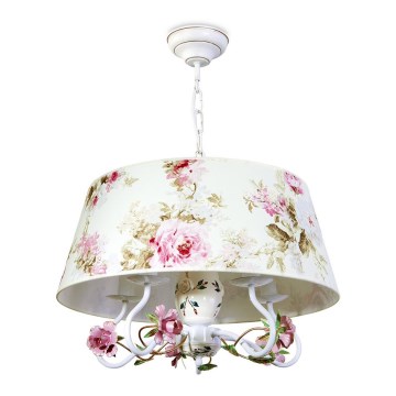 BRILAGI - Láncos csillár FLORENCE 5xE14/40W/230V fehér/rózsaszín