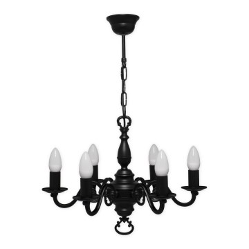 Brilagi - Láncos csillár IMPERO 6xE14/60W/230V fekete