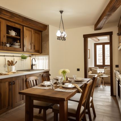 Brilagi - Láncos csillár QUEEN 2xE14/40W/230V bükk/wenge