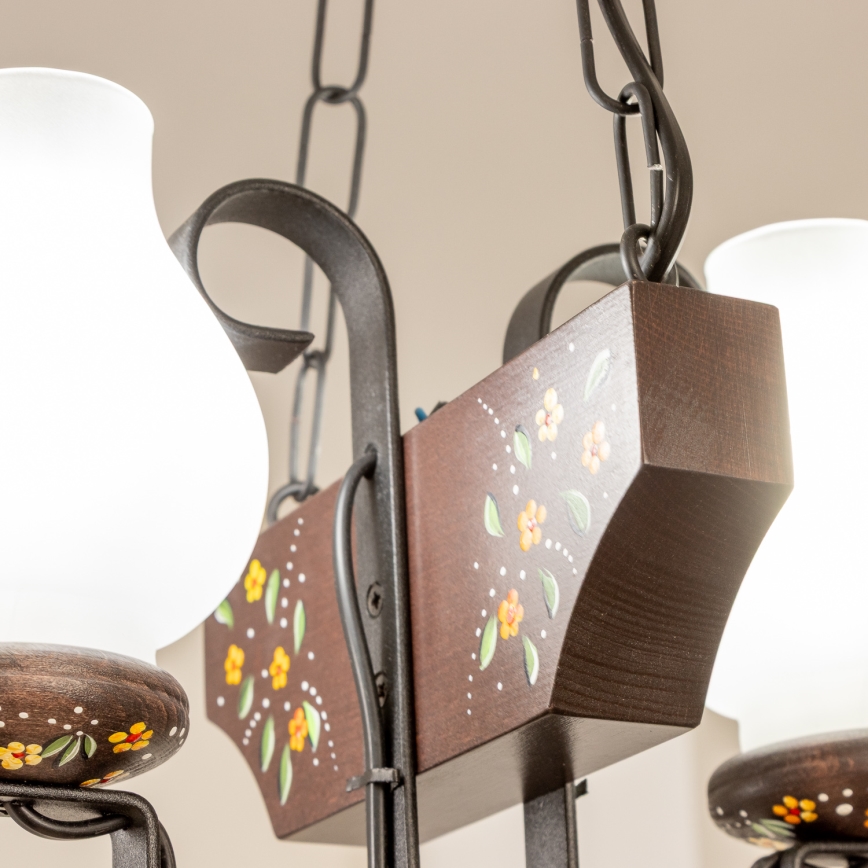 Brilagi - Láncos csillár QUEEN 2xE14/40W/230V bükk/wenge