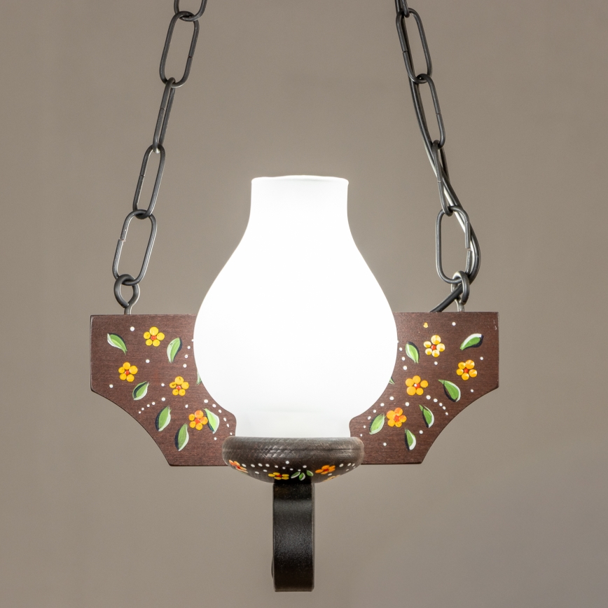 Brilagi - Láncos csillár QUEEN 2xE14/40W/230V bükk/wenge