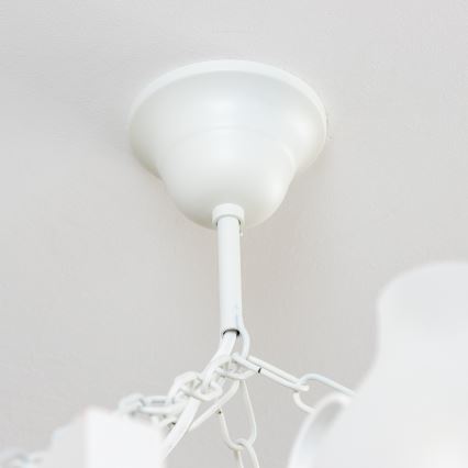 Brilagi - Láncos csillár QUEEN 8xE14/40W/230V bükk/krémszínű