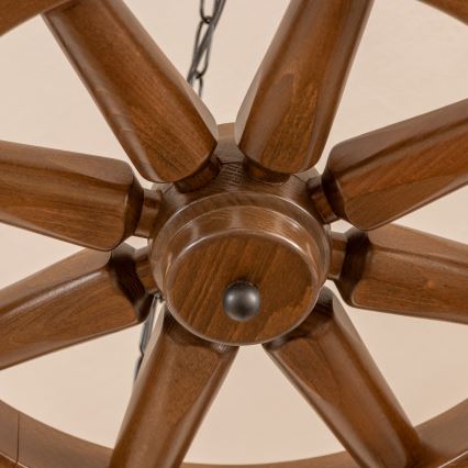 Brilagi - Láncos csillár ROATA 5xE14/40W/230V átm. 70 cm bükk/dió