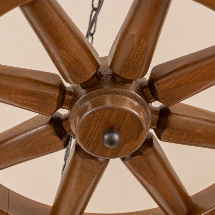 Brilagi - Láncos csillár ROATA 5xE14/40W/230V átm. 70 cm bükk/dió