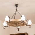 Brilagi - Láncos csillár ROATA 5xE14/40W/230V tölgy