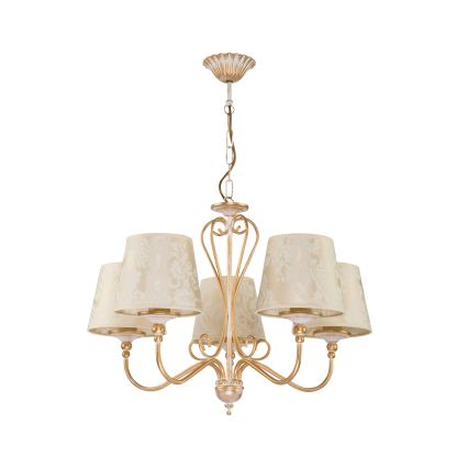 Brilagi - Láncos csillár SONIA 5xE27/15W/230V átm. 64 cm krémszínű/patina