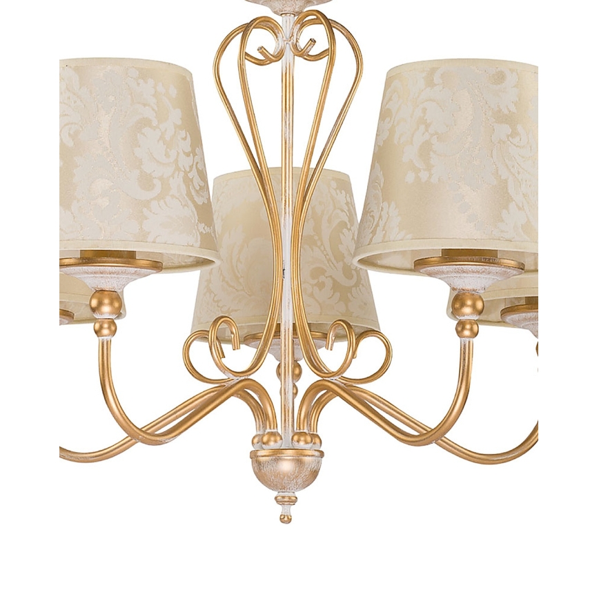 Brilagi - Láncos csillár SONIA 5xE27/15W/230V átm. 64 cm krémszínű/patina