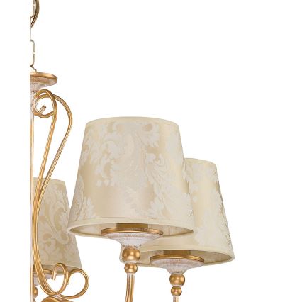 Brilagi - Láncos csillár SONIA 5xE27/15W/230V átm. 64 cm krémszínű/patina