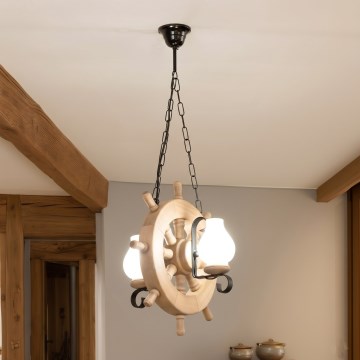 Brilagi - Láncos csillár TIMONA 2xE14/40W/230V tölgy