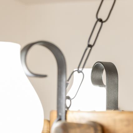 Brilagi - Láncos csillár TIMONA 4xE14/40W/230V átm. 50 cm bükk