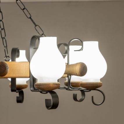 Brilagi - Láncos csillár TIMONA 8xE14/40W/230V Ø 70 cm bükk