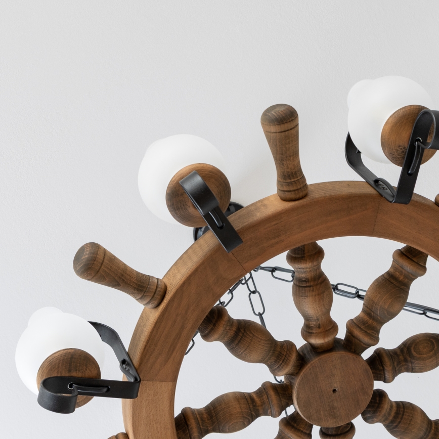 Brilagi - Láncos csillár TIMONA 8xE14/40W/230V Ø 70 cm bükk