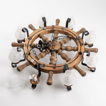 Brilagi - Láncos csillár TIMONA 8xE14/40W/230V Ø 70 cm bükk