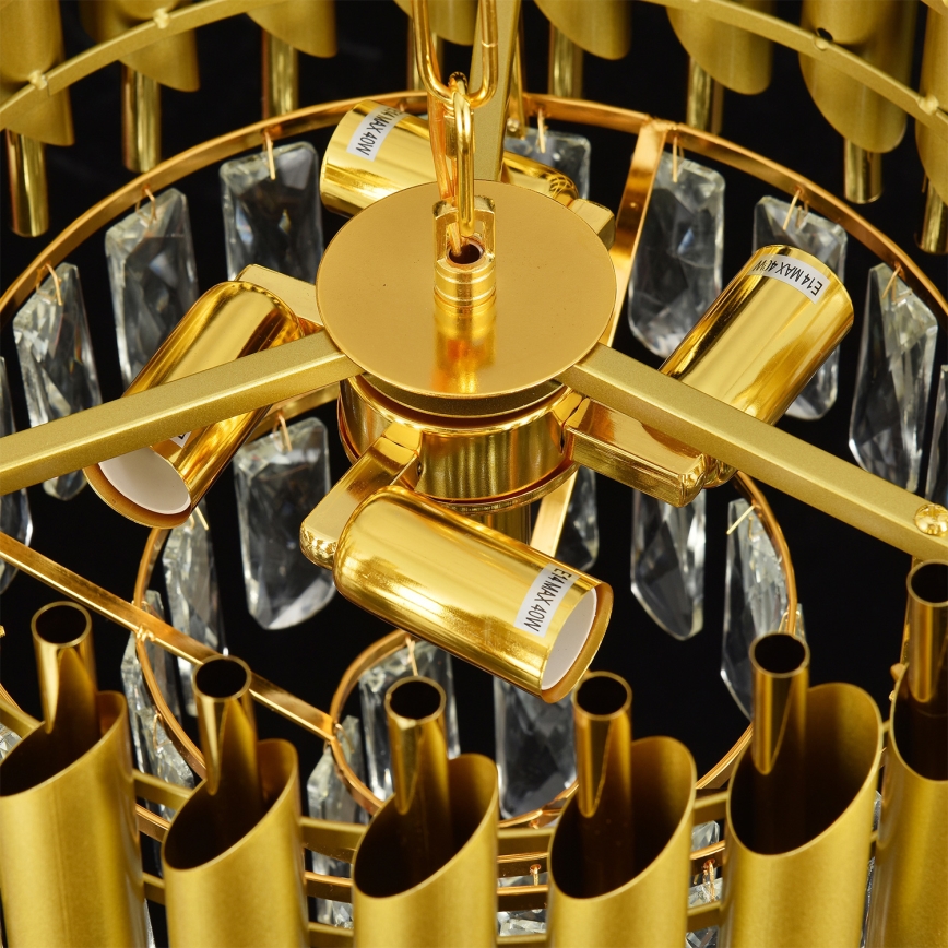 Brilagi - Láncra akasztott csillár ECLIPSE 5×E14/10W/230V Ø 38 cm, aranyszínű