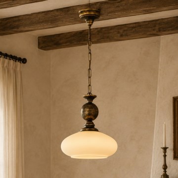Brilagi - Láncra függesztett MOLLERO csillár 1xE27/15W/230V, átm. 24 cm, bronz/patina