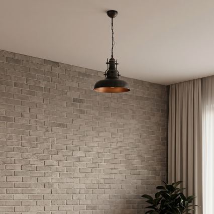 Brilagi - Láncra függesztett PYRONIC csillár 1xE27/40W/230V átm. 32 cm bronz/patina